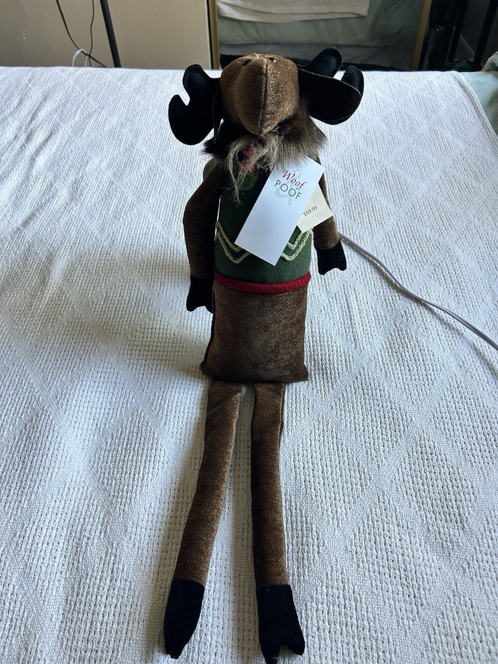 Woof & Poof Coldwater Creek Tall Moose Music Box Plush Toy 27" Collectible